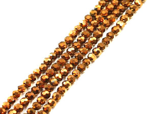 Thunder Polish Glass Crystal Brown Faceted Rounds 4Mm
