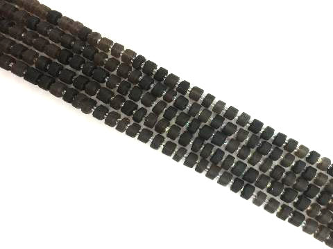 Matte Smokey Quartz Heishi 3X8-5X8Mm