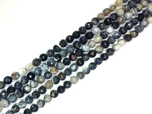 Color Black Fire Agate Faceted Rounds 8Mm