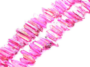 Matte Crystal Quartz Color Rose Stick 5X25-8X30Mm