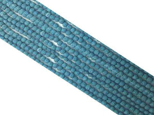 Lava Stone Blue Round Beads 6Mm
