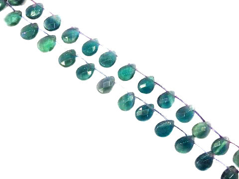 Blue Fluorite 8 Inch Faceted Teardrop 10X14Mm