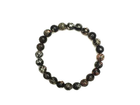 Black Leopard Skin Bracelet 6Mm