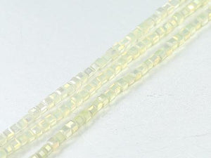 Thunder Polish Glass Crystal Ab Yellow Faceted Cube 2X2Mm