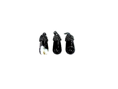 Color Agate Black Pendant 13X33Mm