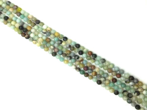 Black Cloudy Amazonite Faceted Round Beads 12Mm