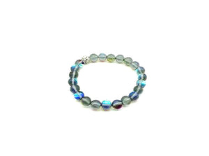 Candy Color Glass Shamballa Gray Bracelet 8Mm