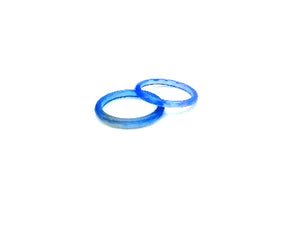 Color Agate Blue Ring Faceted 2.5Mm
