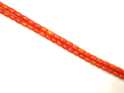 Bamboo Coral Orange Barrel 5X8Mm
