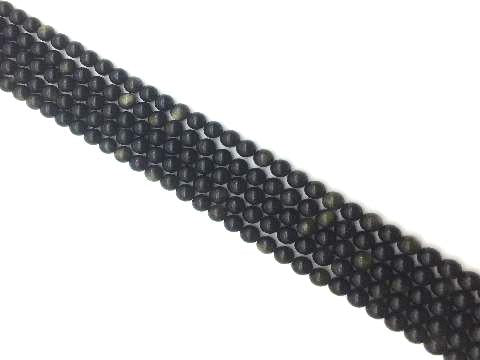 Gold Obsidian Round Beads 18Mm