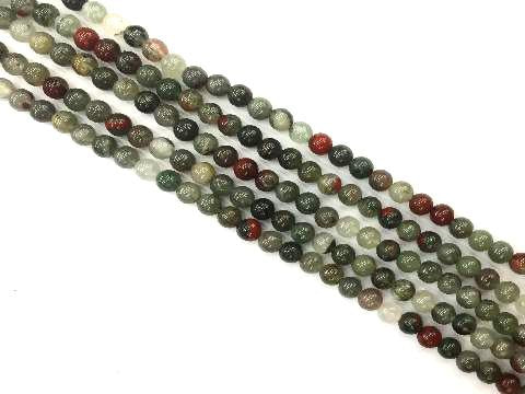 Round Beads 12mm Tagged AFRICAN BLOODSTONE - American Bead Corp