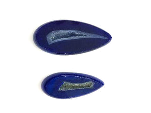 Color Agate Blue Teardrop Pendant 30X40-40X50