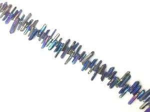 Coated Crystal Quartz Rainbow Stick 16 Inch 5X15-5X30Mm
