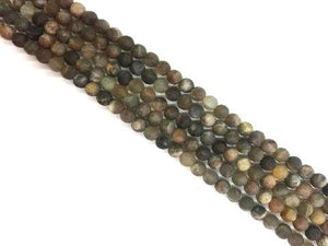 Matte Black Sunstone Round Beads 6Mm