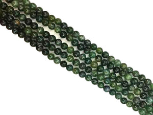 Moss Agate Round Beads 4Mm