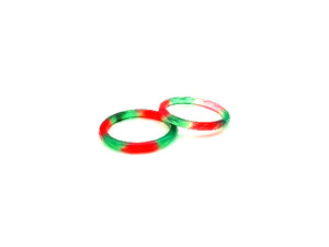 Color Agate Red Green Ring Faceted 2.5Mm