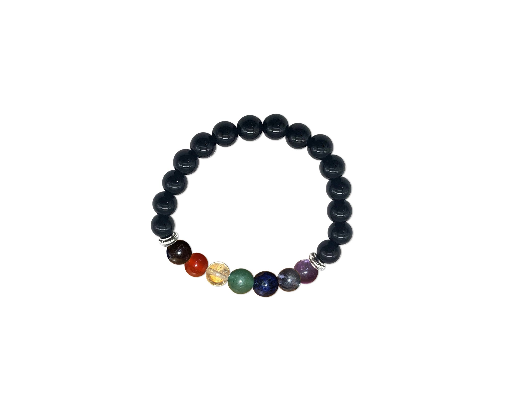 Black Onyx 7 Chakras Bracelet 8mm