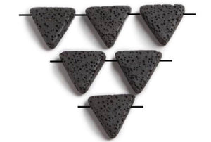 Black Lava Stone Triangle Pendant 15x15x15