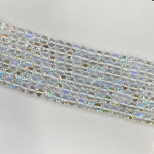 White Glass round beads 6mm