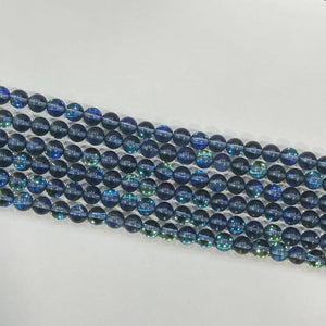Blue Glass round beads 8mm