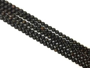 Golden Black Obsidian Round Beads 10Mm