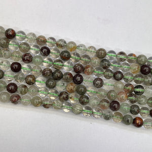 Green Ghost Quartz Round Beads 10mm