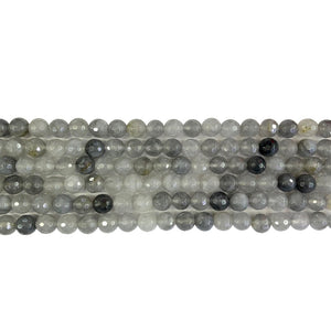 Gray Cloudy Quartz Faceted Beads 6mm