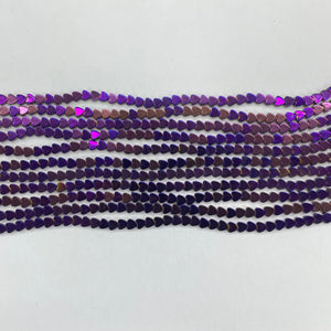Coated Purple Hematite Heart Shape 4X4mm