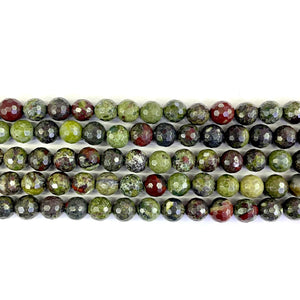 Dragonblood Stone Faceted Beads 6mm