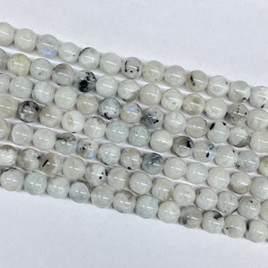 Blue Moonstone With Black Spot Round Beads 6mm