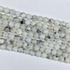 Blue Moonstone With Black Spot Round Beads 4mm