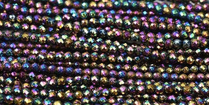 Rainbow Coated Hematite Faceted Round Beads 4mm