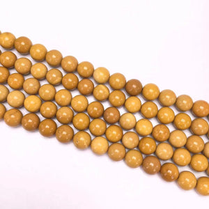 Yellow  Moukaite Round Beads 4Mm