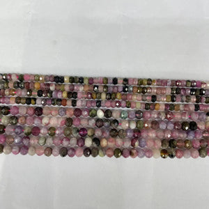 TOURMALINE FACETED ROUNDEL 2X4MM