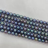 Round Peacock Fresh Water Pearl A Grade with 1.4mm Big Hole  8mm