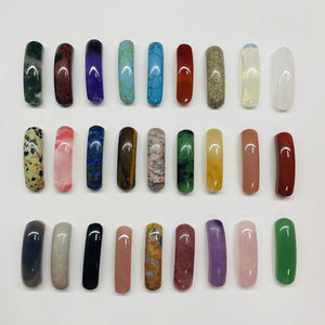 Curved Rectangle Beads Assorted Stones