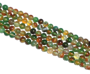 Peacock Green Chalcedony Round Beads 6mm