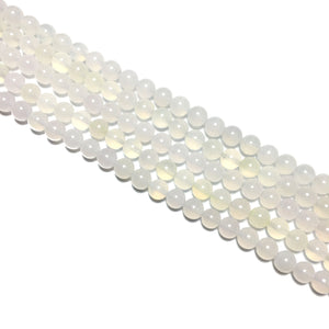 White Chalcedony Round Beads 4mm