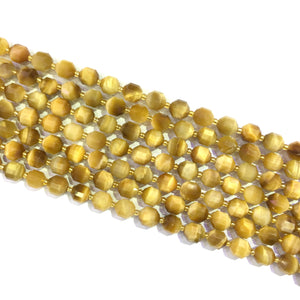 Gold Tiger Eye Lucky Faceted Beads 10mm