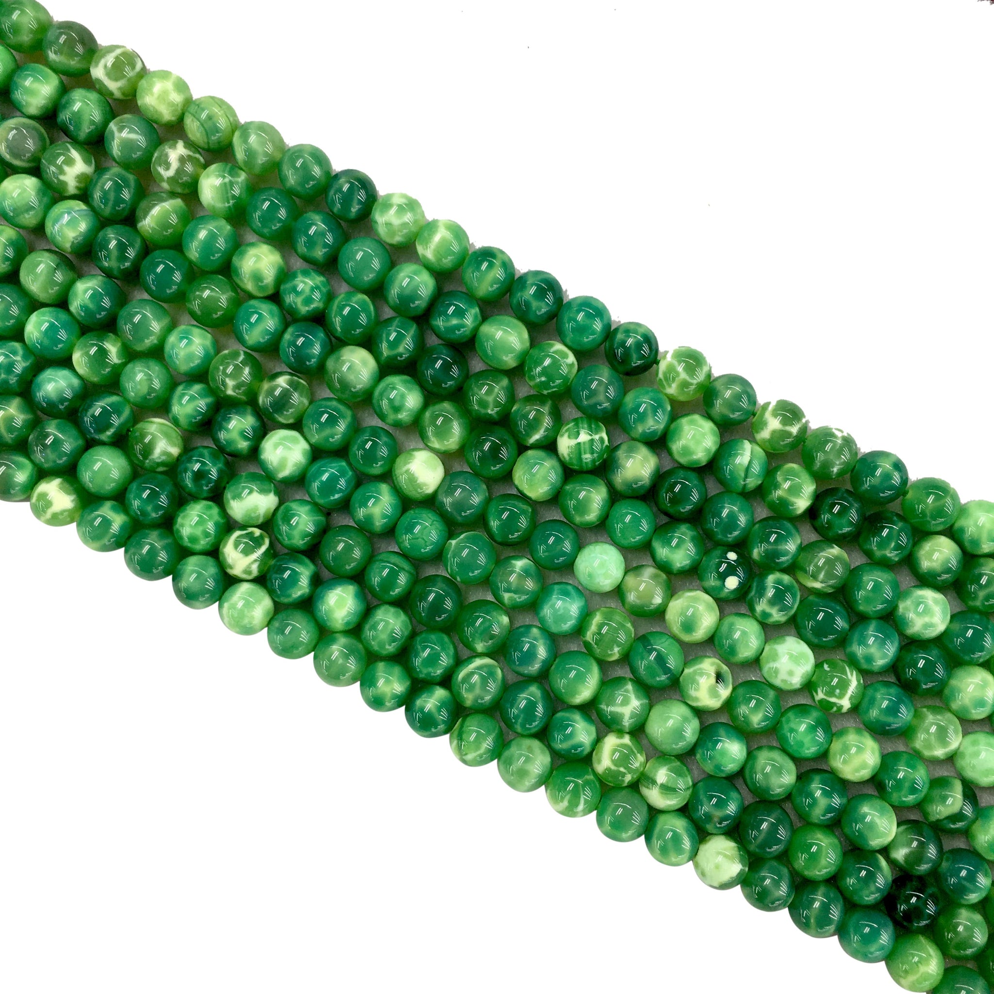 Green Leaf Jade Round Beads 8mm - American Bead Corp