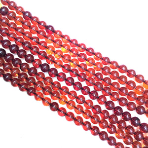 Baltic Crimson Amber Round Beads 6mm