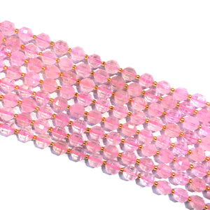 Rose Quartz Lucky Faceted Beads 10mm