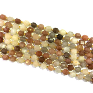 Multi Moonstone Lucky Faceted Beads 10mm