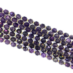 Amethyst Lucky Faceted Beads 10mm