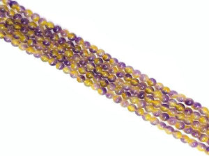 Color Jade Purple Yellow Round Beads 6Mm