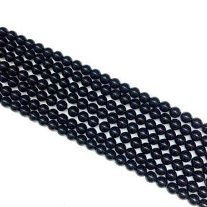 Black Crystal Brazil Round Beads 12mm