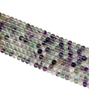 Rainbow Fluorite G2 Round Beads 6mm