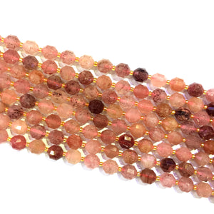 Strawberry Quartz Lucky Faceted Beads 10mm