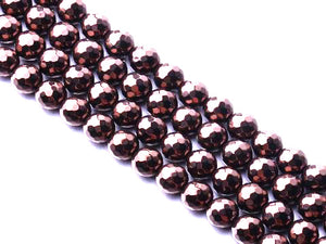 Hematite Brown Faceted Rounds 8Mm