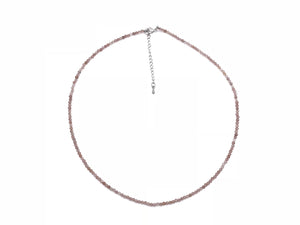 Strawberry Crystal Super Precision Cut Rounds 2mm Necklace